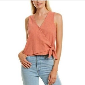Madewell Sleeveless Coral Wrap-Tie Sz Large